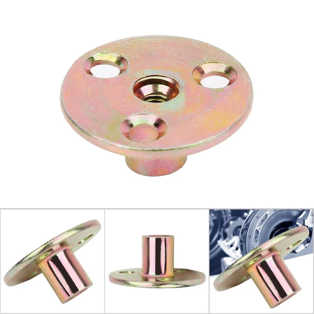 5Pcs T Nut Flange 3 Hole Galvanized Iron Furniture Fixing Tee Round Base Nut M8