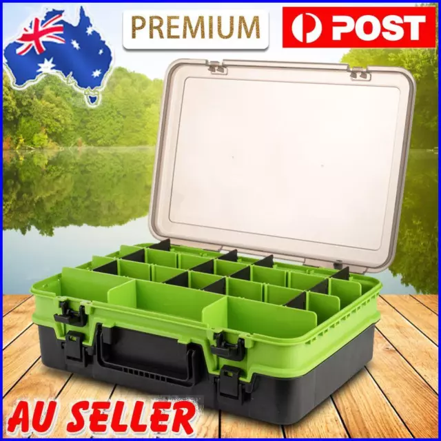 Fishing Tackle Box Compartment Lure Bait Storage Fishing Gear Holder (Green)