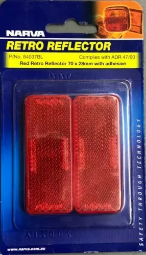 Narva 84037 - RED Reflector 70mm x 28mm Self Adhesive