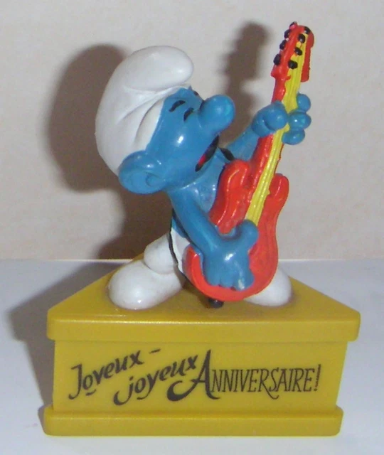 Figurine Ancienne Schtroumpf Cuisinier Schleich Des Années 80 - Sur Socle (occasion)