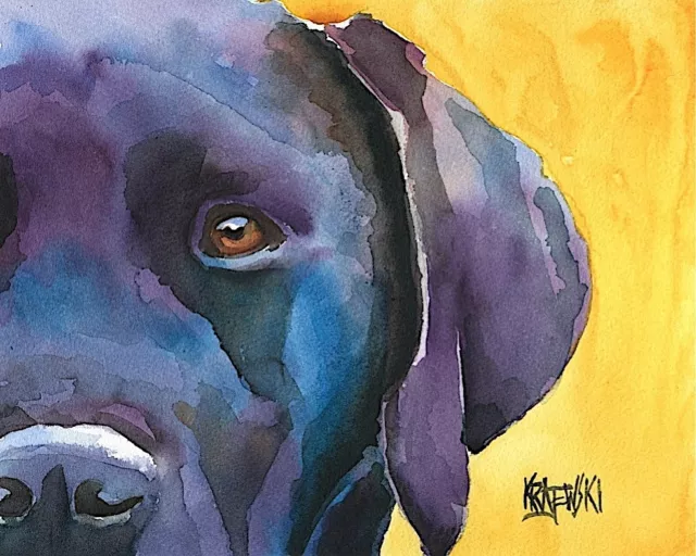 Labrador Retriever Art Print from Painting | Black Lab Gifts, Mom Dad, 8x10