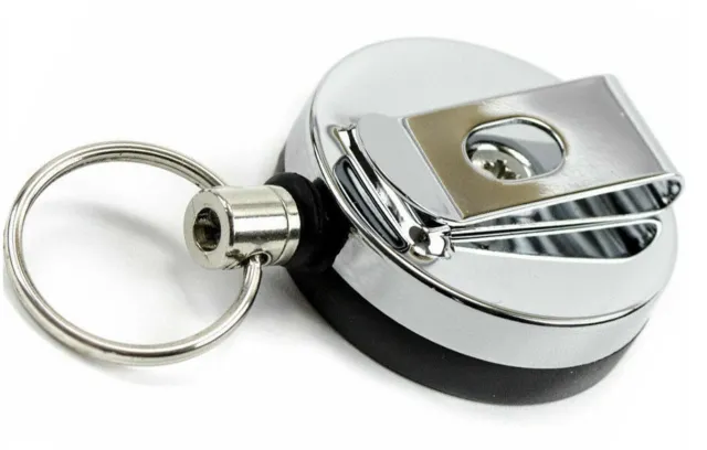 Retractable Key Chain Ring Stainless Steel Pull Recoil Rope Heavy Duty Cord