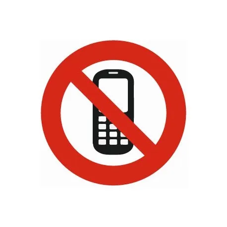 Interdiction de téléphoner panneau autocollant sticker adhesif 2 Taille:8 cm