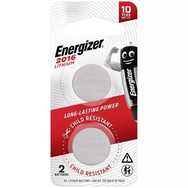 Energizer 2016 Lithium Coin Battery 2 Pack