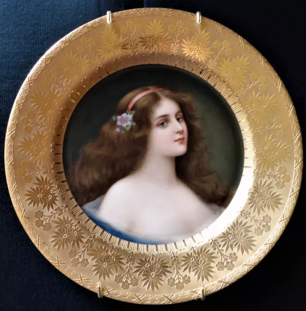 Antique, Artist Signed "Dietrich?" Royal Vienna Porcelain Portrait Plate-3