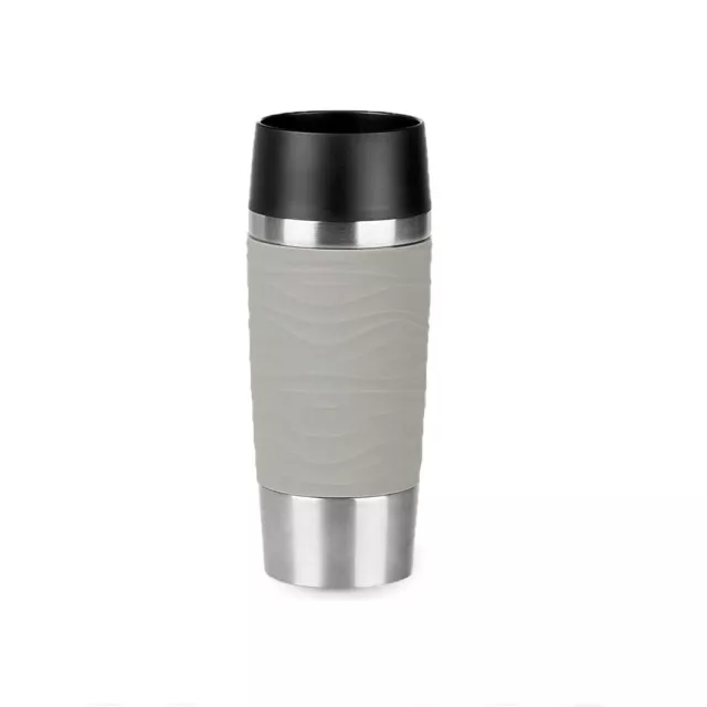 Emsa Viaje Jarra Waves Acero Inox. Aislante Taza Térmica Pudergrau 360ml