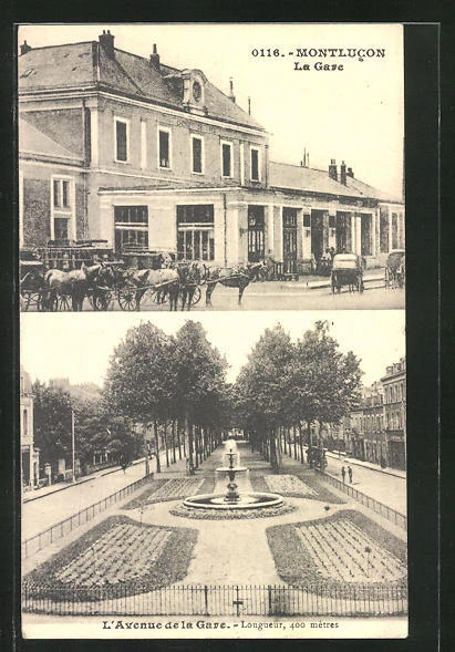 CPA Montlucon, La Gare, L´Avenue de la Gare