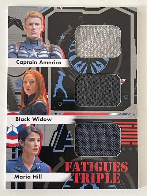 Fatigues Triple Captain America Black Widow Maria Hill Memorabilia Costume Card Fatigues Triple Captain America Black Widow Maria Hill Memorabilia Costume Card