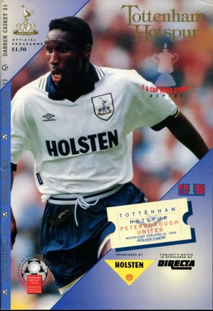 B59 Tottenham Hotspur v Peterborough United 19/01/94 FA Cup 3rd Round Replay