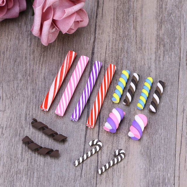 60pcs Resin Charms Sweets Flatback Lollipop Charms Candy Cabochons