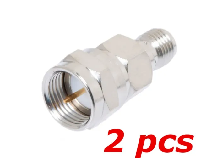 2 PACK - SMA Female to F-Type Male RF Antenna Coax Adapter Converter Connector