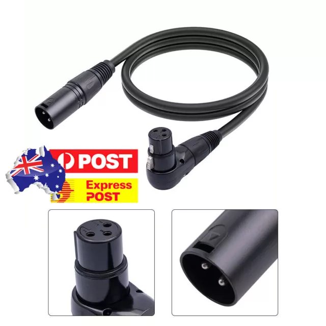 Right-Angle XLR Female To Straight XLR Male 3-Pin Mic Cable Useful Mic Connector