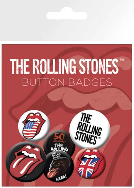 The Rolling Stones Badge Pack Lips new Official Set Of 6 (4x 25mm & 2x 32mm)
