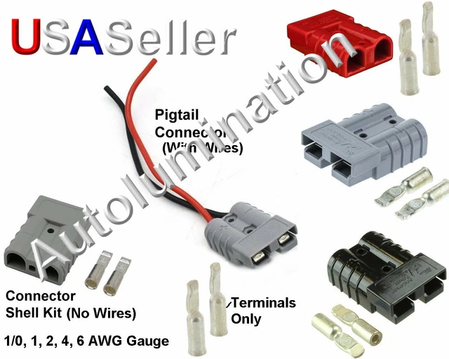 Replaces Anderson SB175 AMP Connector Cable Wire Quick Connect Battery Plug Kit