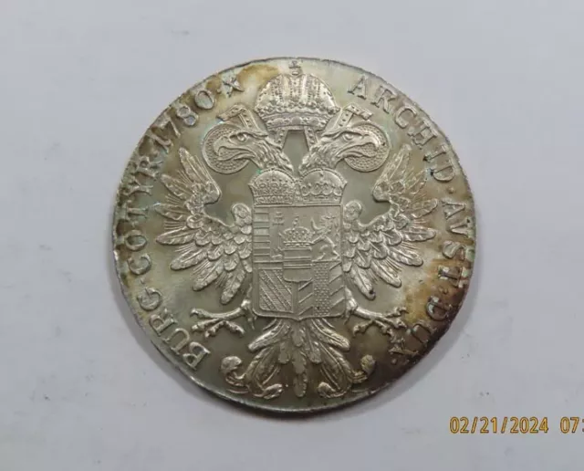 Austria Large Silver Maria Theresa Thaler 1780 NICE Condition SCARCE