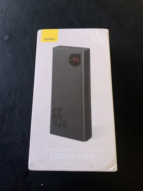 Baseus 65W Power Bank Backup Fast Portable Charger USB External Battery 20000mAh