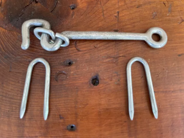 NOS Vintage  Rustic Hand Forged Iron Door Latch Hooks Barn Shed Gate Boat Anchor