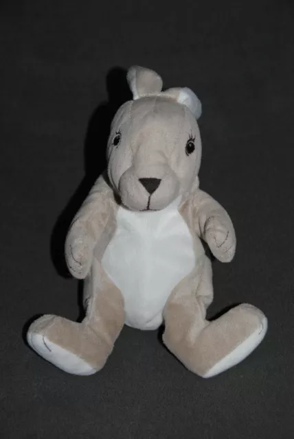 Lapin Beige IKEA Gosig Sable Blanc Assis Yeux Brodés Peluche Doudou  TTBE