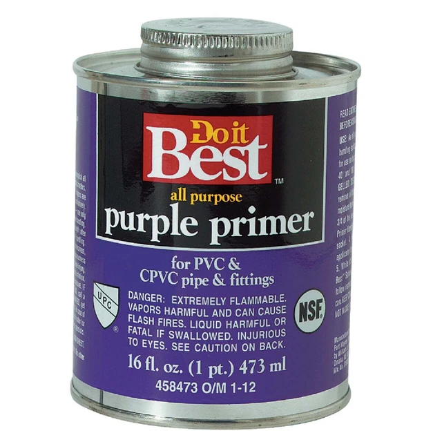 Do it Best 16 Oz. Purple Pipe and Fitting Primer for PVC/CPVC 019092 Pack of 12