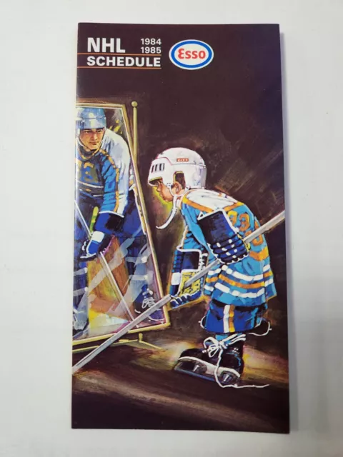 1984-1985 ESSO NHL HOCKEY Full Season SCHEDULE English UNMARKED great shape