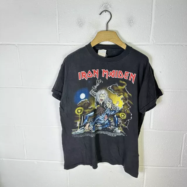 Vintage Iron Maiden Shirt Mens Extra Large Black No Prayer On The Road 1990 Tour