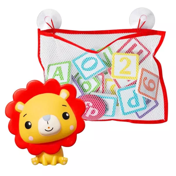 Fisher Price Lion Bath Toy Play Set, 19 Pieces with storage bag NEW UNOPENED