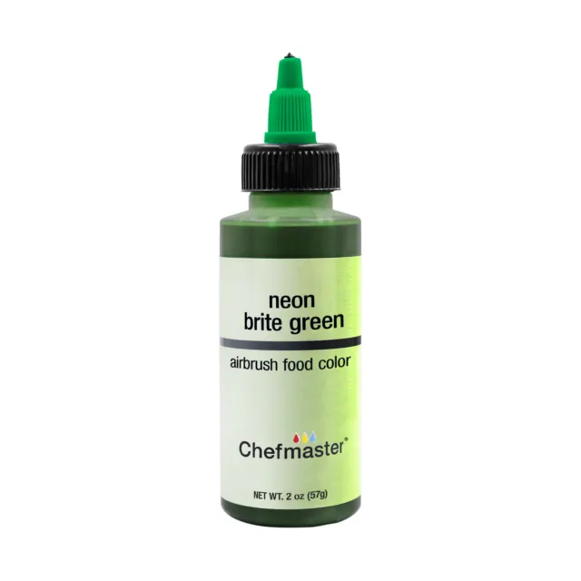 Chefmaster 2-Ounce Neon Brite Green Airbrush Cake Decorating Food Color