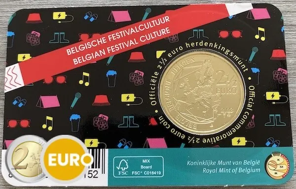 2,50 euros Belgique 2023 Culture des festivals BU FDC Coincard FR et NL 2