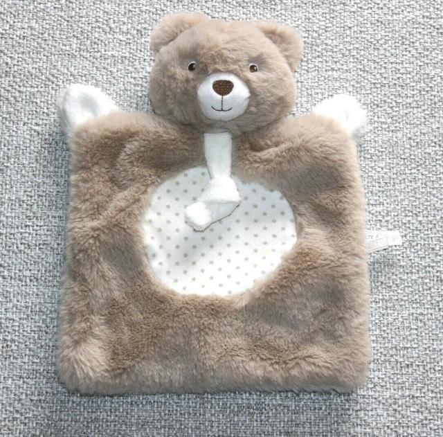 Sucre D'orge Doudou Ours Plat Beige Blanc Etoile Rond Cravate Etat Neuf