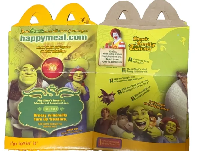 Shrek the Third - McDonalds Shrek Empty Kids Meal Box - 2007 2