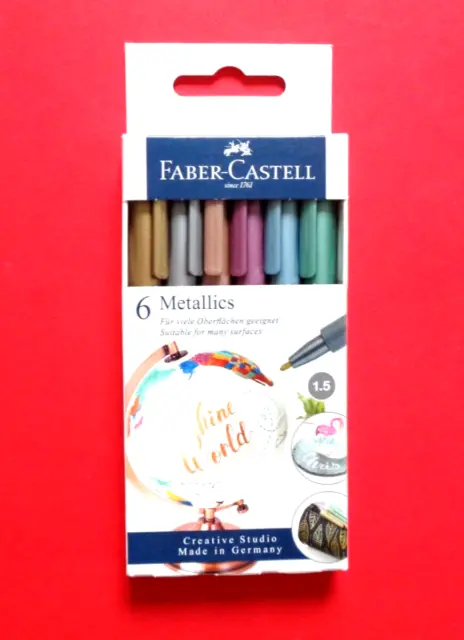 FABER-CASTELL Metallics Marker Faserschreiber  6er Set