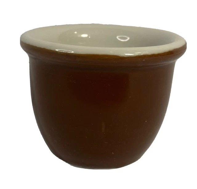 VINTAGE HALL POTTERY Brown Custard Cup Ramekin MCM Restaurant Ware 351