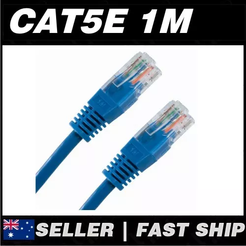 1x 1m Blue Cat5 Cat5E 100Mbps  RJ45 Ethernet Network LAN Patch Cable