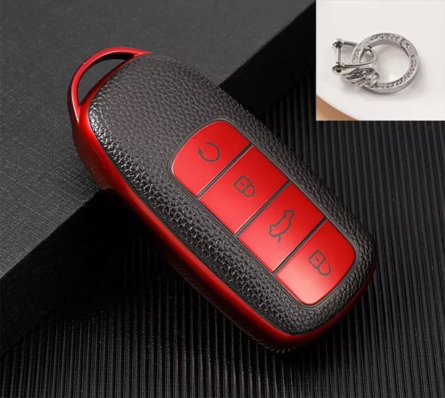 Soft TPU Car Remote Key Fob Cover Case For Chery Omoda 5 Tiggo 7Pro Red