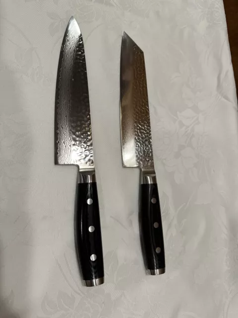 Lot Of 2 Enso By Yaxell HD 8” Chef’s Knife & 8” Kiritsuke VG10 W/ Roll Bag.