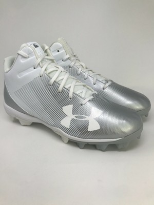 Under Armour Men's frappeur Mi RM 1297315-100 Baseball Chaussures Crampons Blanc Argent 