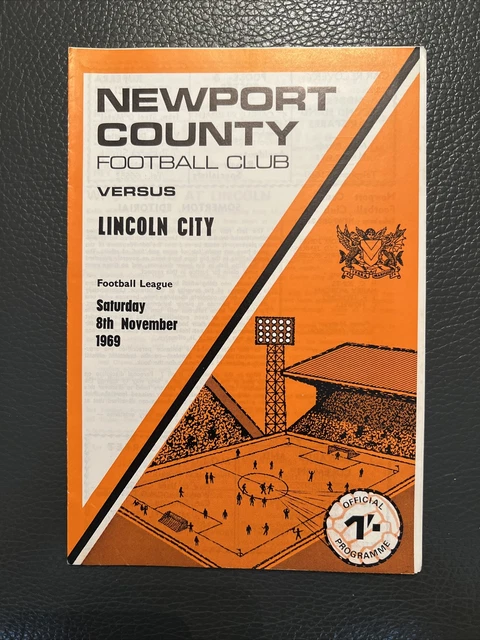 8.11.1969. Newport County v Lincoln City (Div 4).