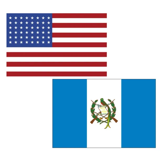 3'x5' Polyester USA & Guatemala Flag Set; One Flag for Each Country