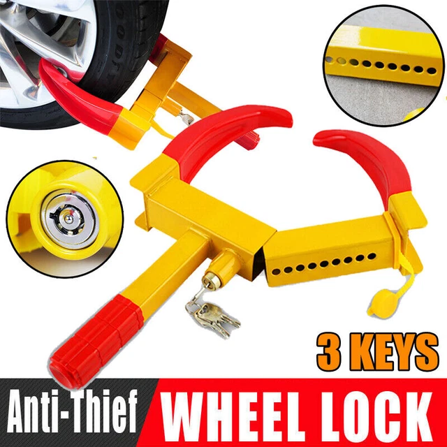 HEAVY DUTY SECURITY Wheel Clamp Clamps Lock for Caravan Car Van Trailer ...
