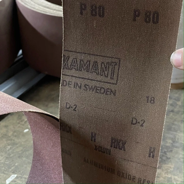 Ekamant Sweden RKX P 80 sanding belt cloth backed aluminum oxide 4" wide