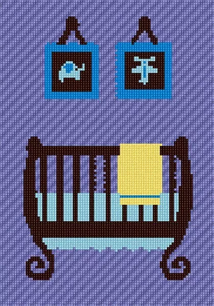 Baby Boy Crib Needlepoint Kit or Canvas (Jewish/Judaica/Home/For Baby/Nursery)
