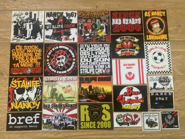 Lot de 23 stickers Supporters Ultras Nancy ASNL