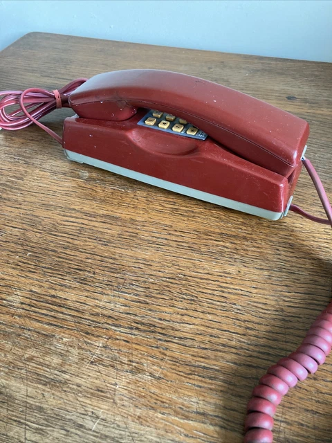 Commtel T-328 Vintage Home Telephone Push Button Bell Ringer - Red Good For Prop