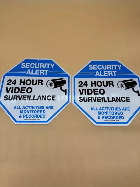 2-Pack Video Surveillance Signs, 10 x 10 Rust Free .040 Aluminum Security NEW