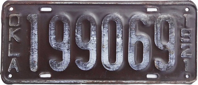 1921 Oklahoma TYPE 2  license plate (GIBBY FAIR-GOOD)
