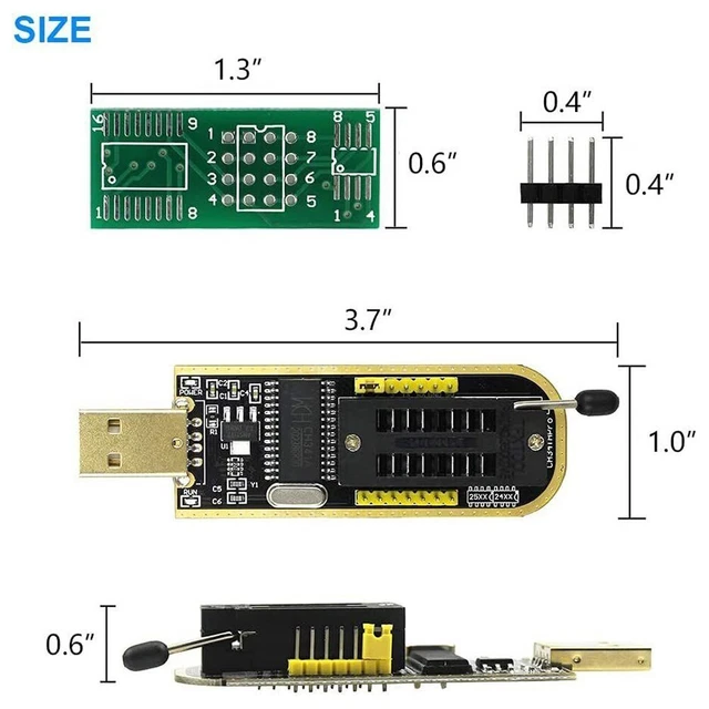 USB PROGRAMMEUR CH341A-SERIES Burner-Chip 24 Eeprom Bios Writer 25 Spi ...