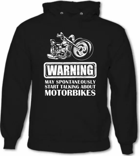 Warning Talking About Motorbikes Mens Funny Motorcycle Hoodie Bike Biker