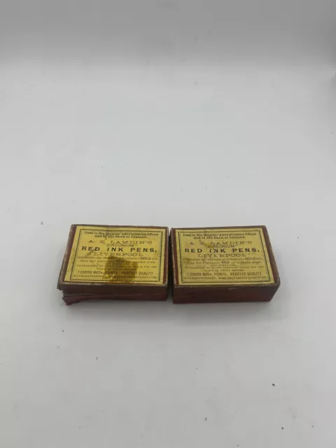 2 Boxes Of Vintage  A. E. LAMDIN’s Zirconium Red Ink Pen  Dip Pen Nibs