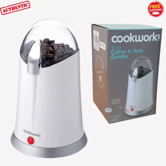 COOKWORKS COFFEE AND Herb Grinder White New With 1 Year Warranty
