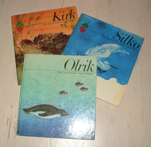 3 Kinderbücher - DDR Kinderbuch Ein Tag im leben eines Pinguins - Rebhuhn Tiere